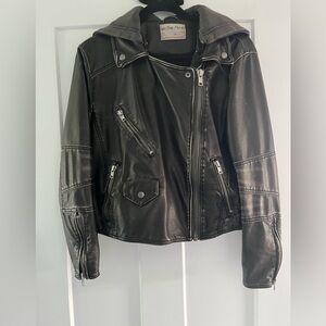 We The Free faux leather with sweatshirt hood